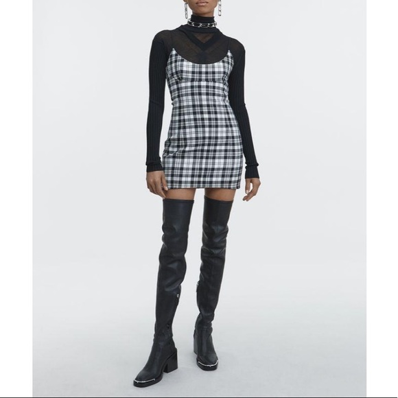 ALEXANDER WANG Tailored Mini Cami Dress Plaid - Picture 4 of 16